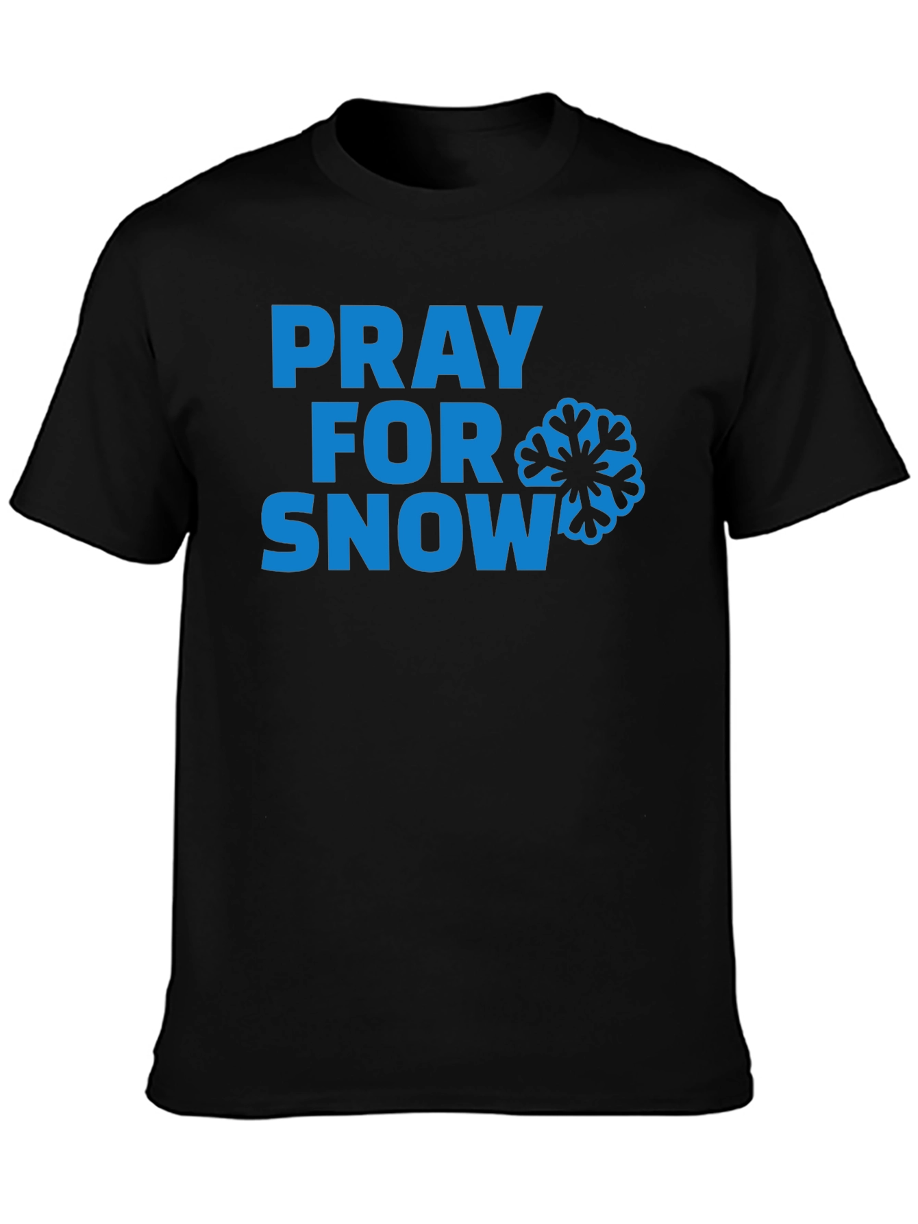Pray for Snow T-Shirt - Blue Graphic Tee