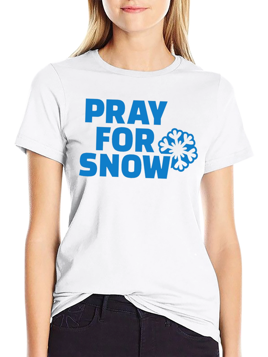 Pray for Snow T-Shirt - Blue Graphic Tee