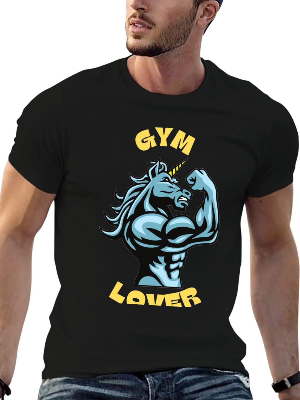 Gym Lover Unicorn Graphic T-Shirt