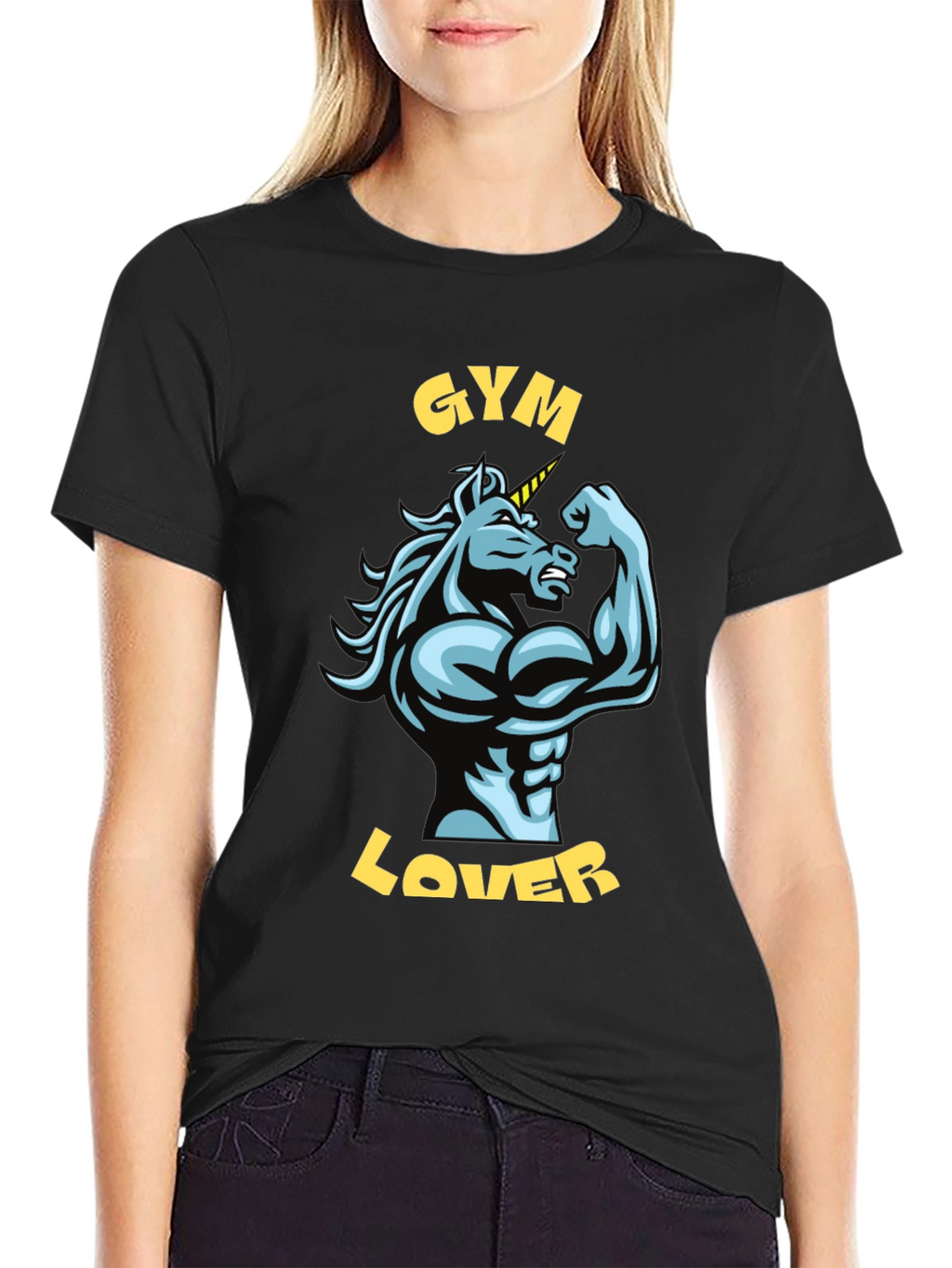 Gym Lover Unicorn Graphic T-Shirt