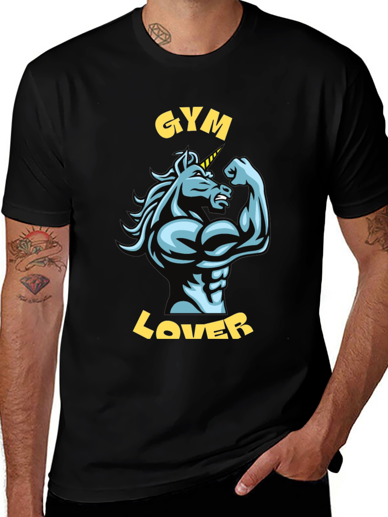 Gym Lover Unicorn Graphic T-Shirt