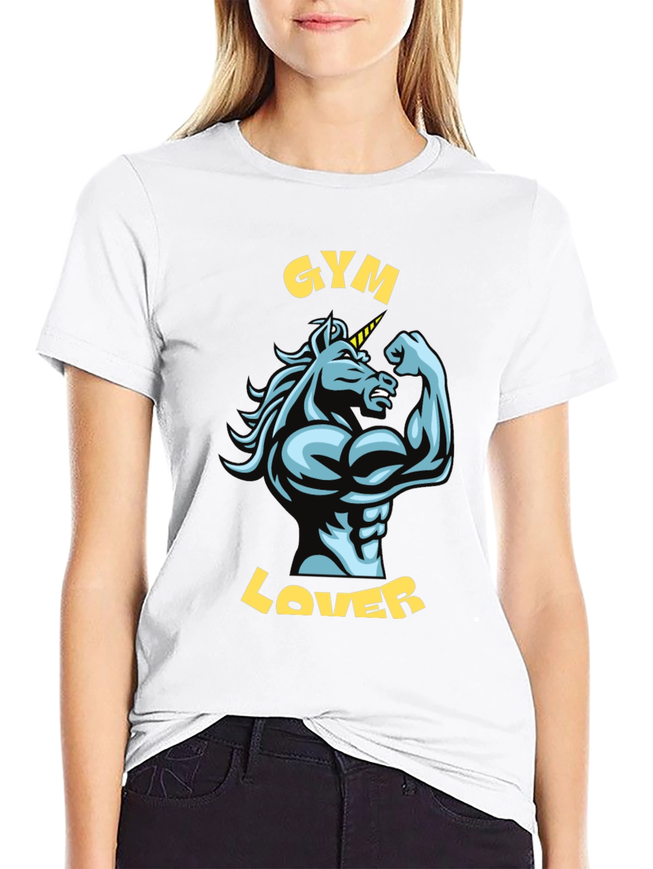 Gym Lover Unicorn Graphic T-Shirt