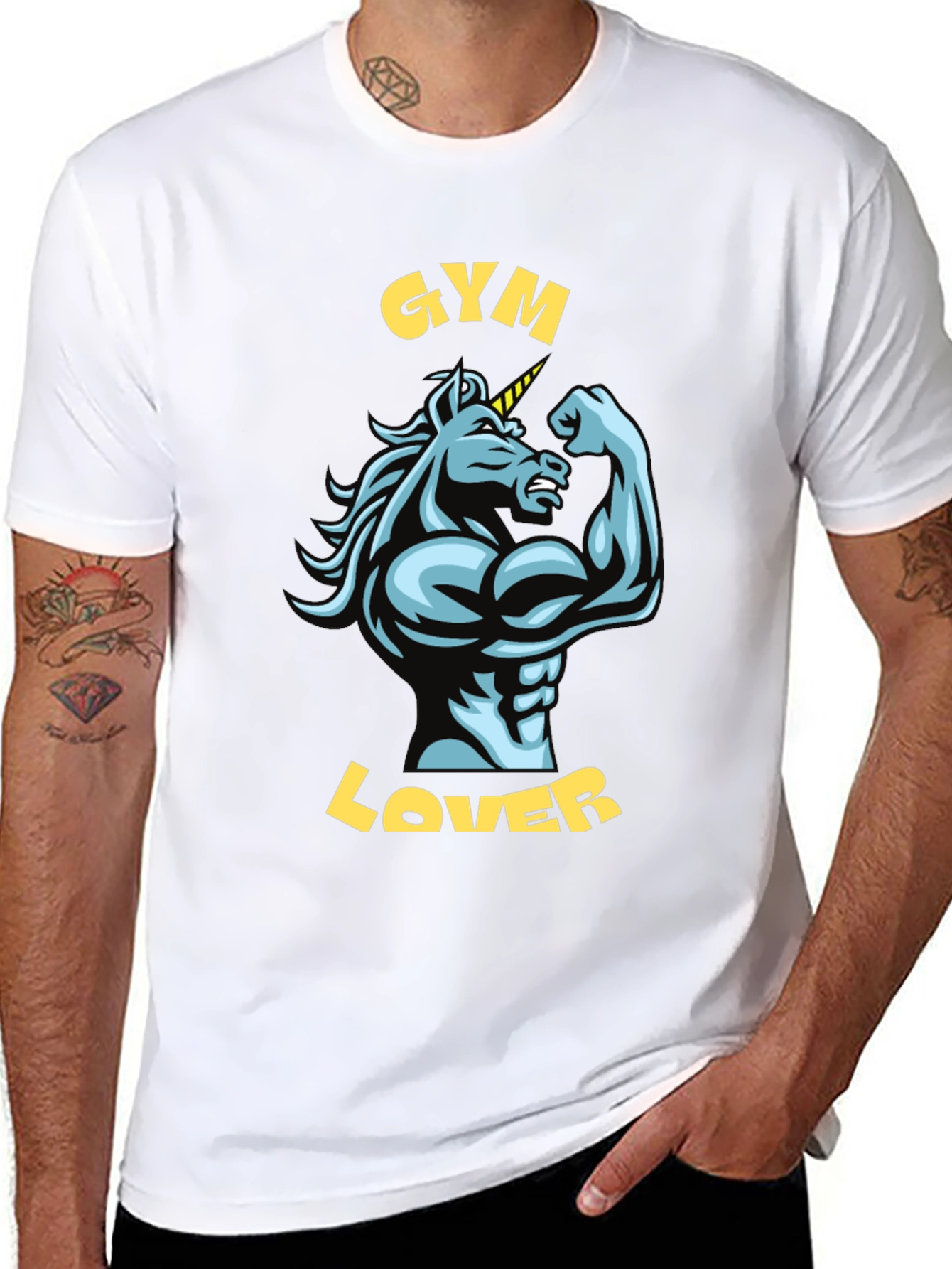 Gym Lover Unicorn Graphic T-Shirt