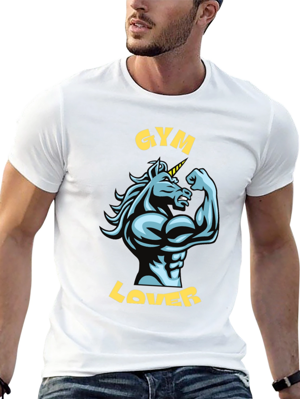 Gym Lover Unicorn Graphic T-Shirt