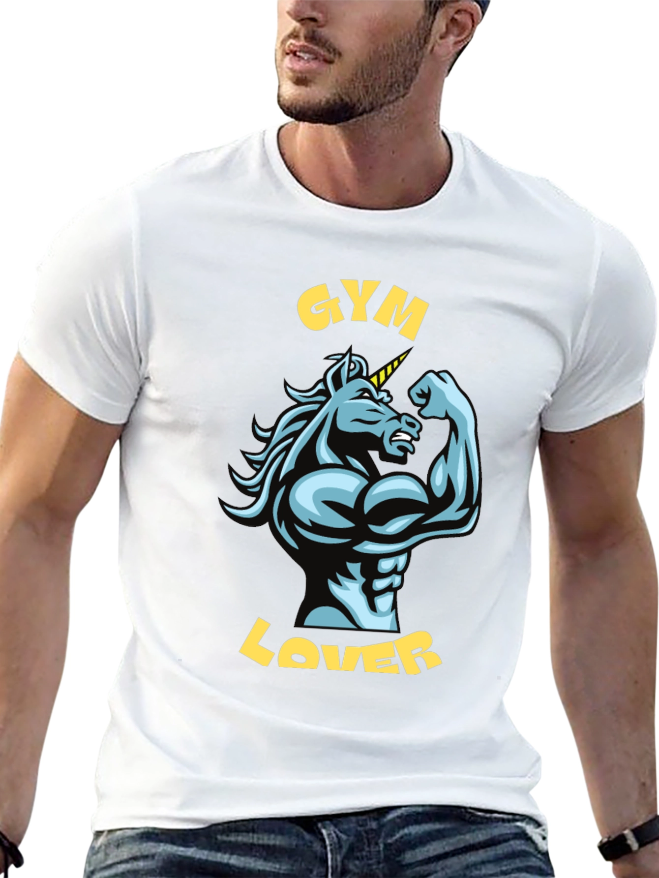 Gym Lover Unicorn Graphic T-Shirt