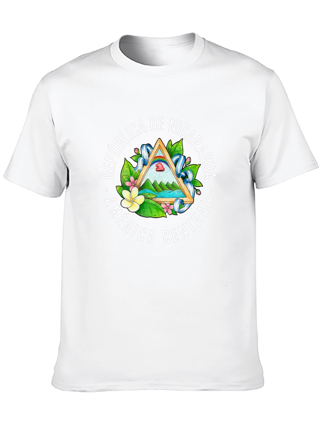 Nicaragua Flag Emblem Black T-Shirt