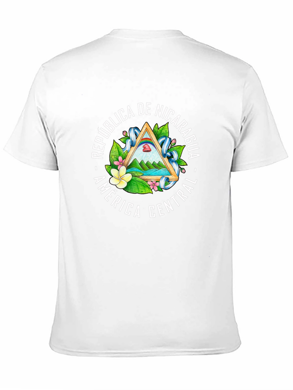 Nicaragua Flag Emblem Black T-Shirt