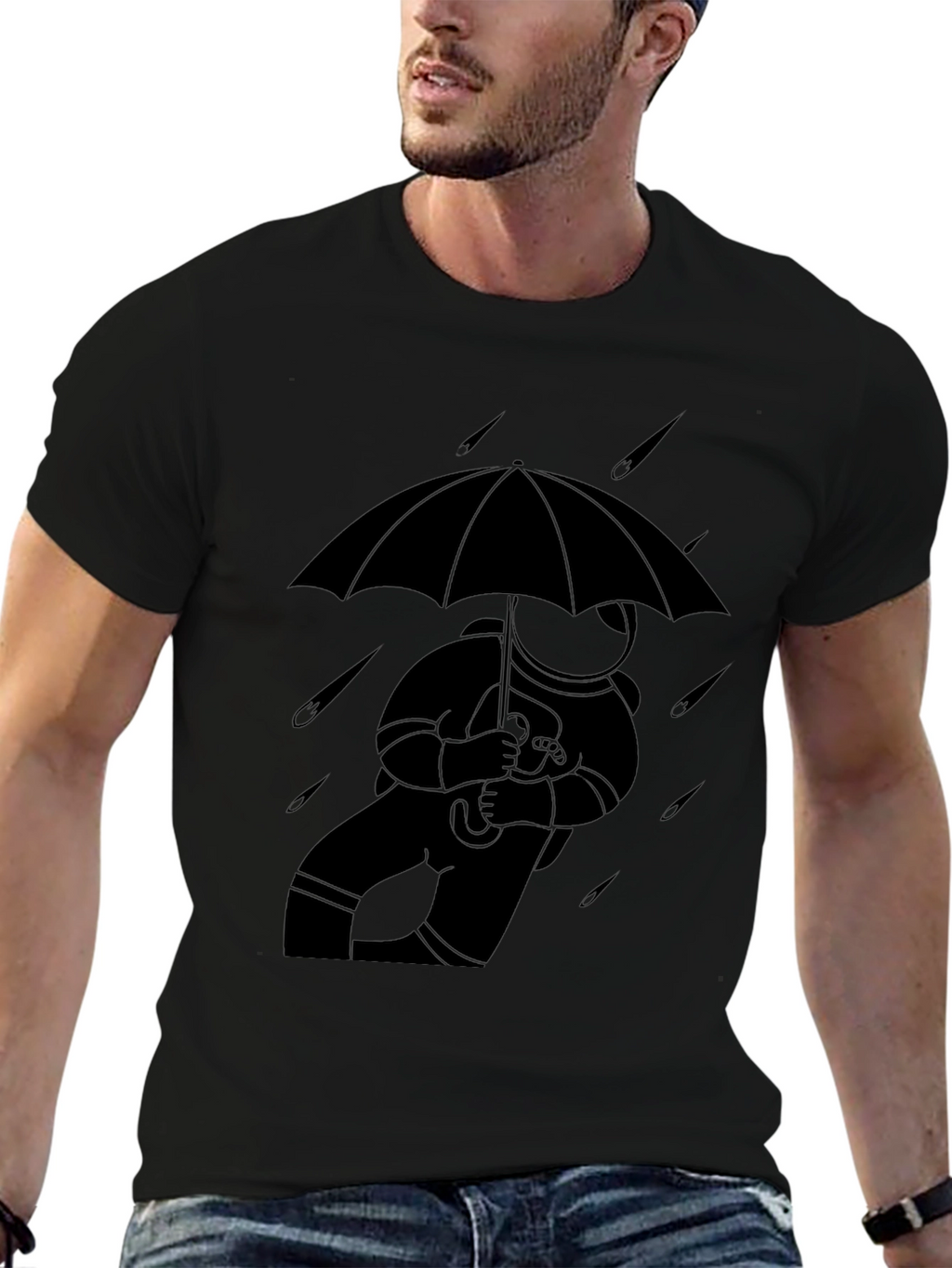 Astronaut Umbrella T-Shirt - Stylish Space Tee