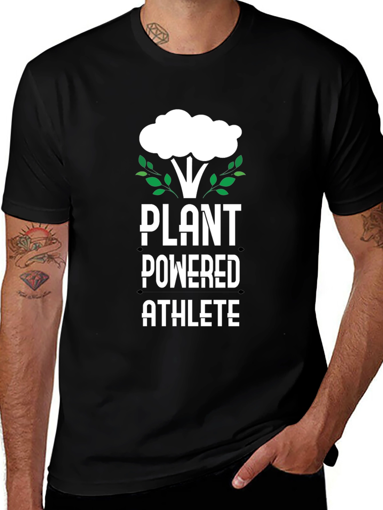 Plant Powered Athlete Black T-Shirt