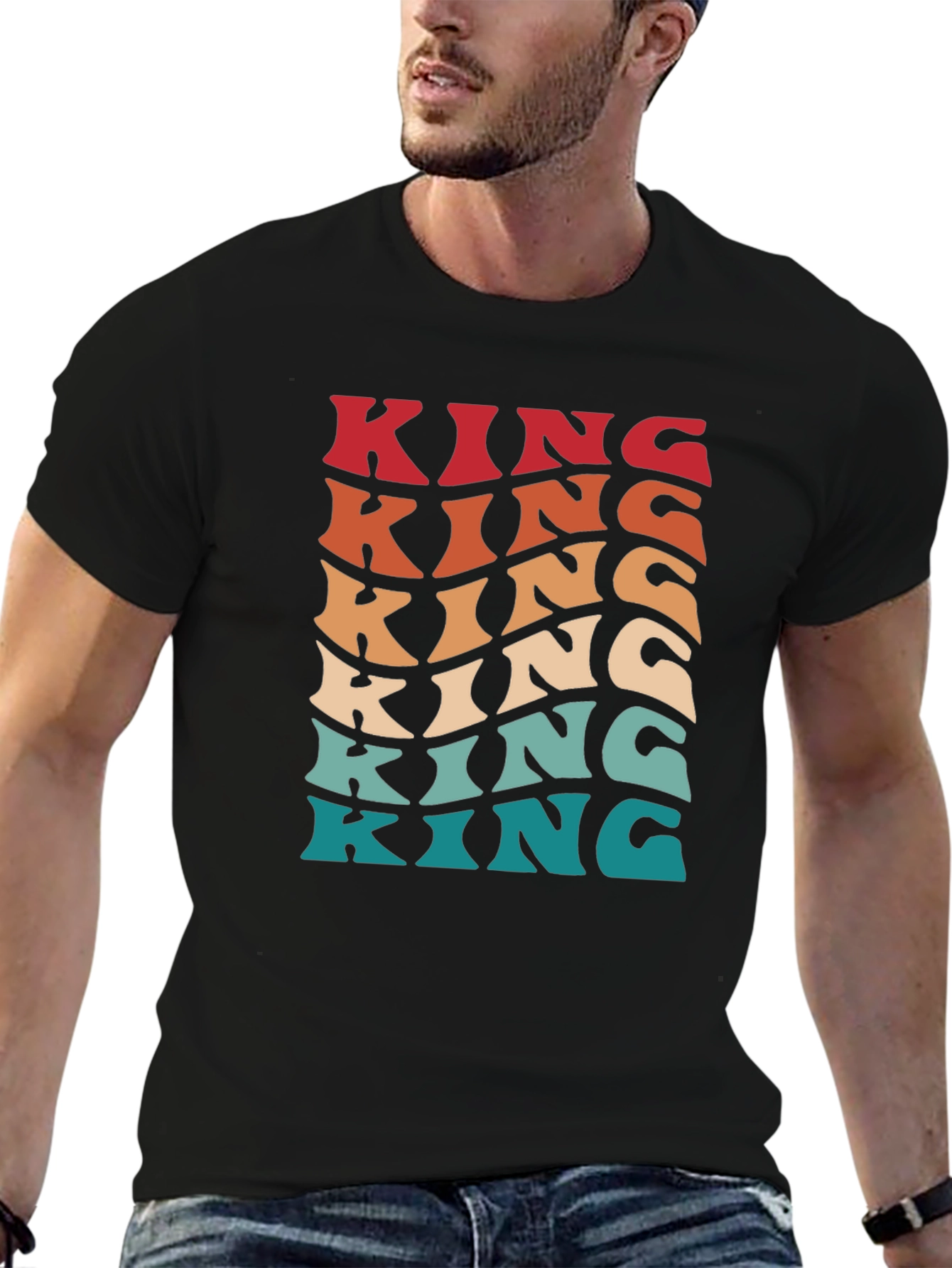 Retro King Tee - Vintage Style Mens Graphic T-Shirt