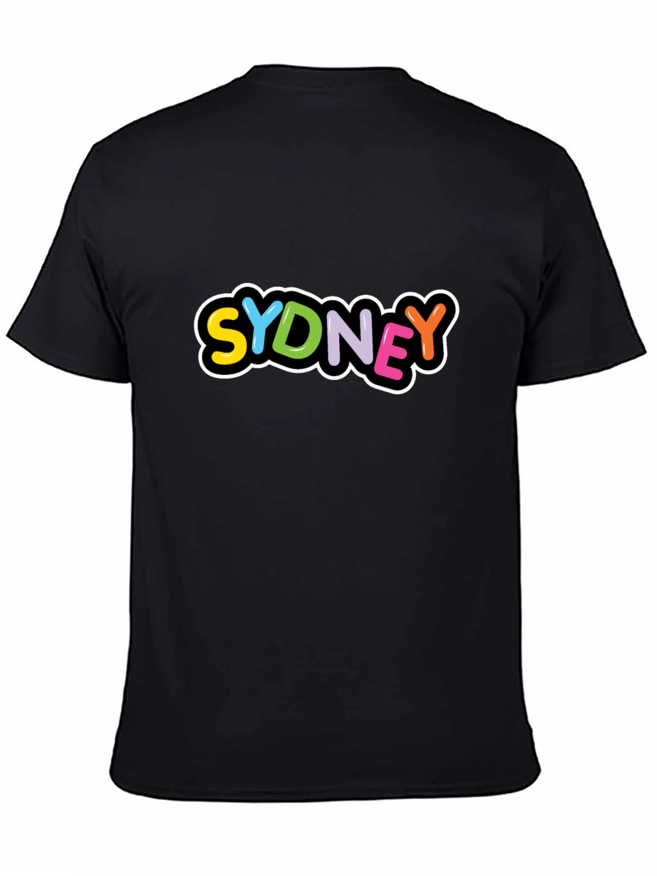 Sydney Colorful Letters T-Shirt - Black