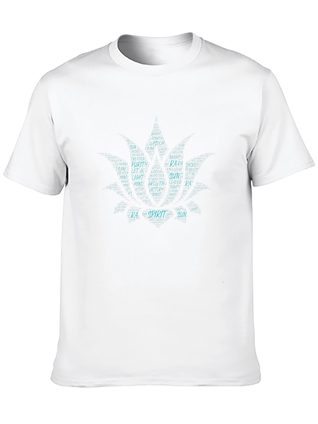 Word Art Leaf T-Shirt - Black