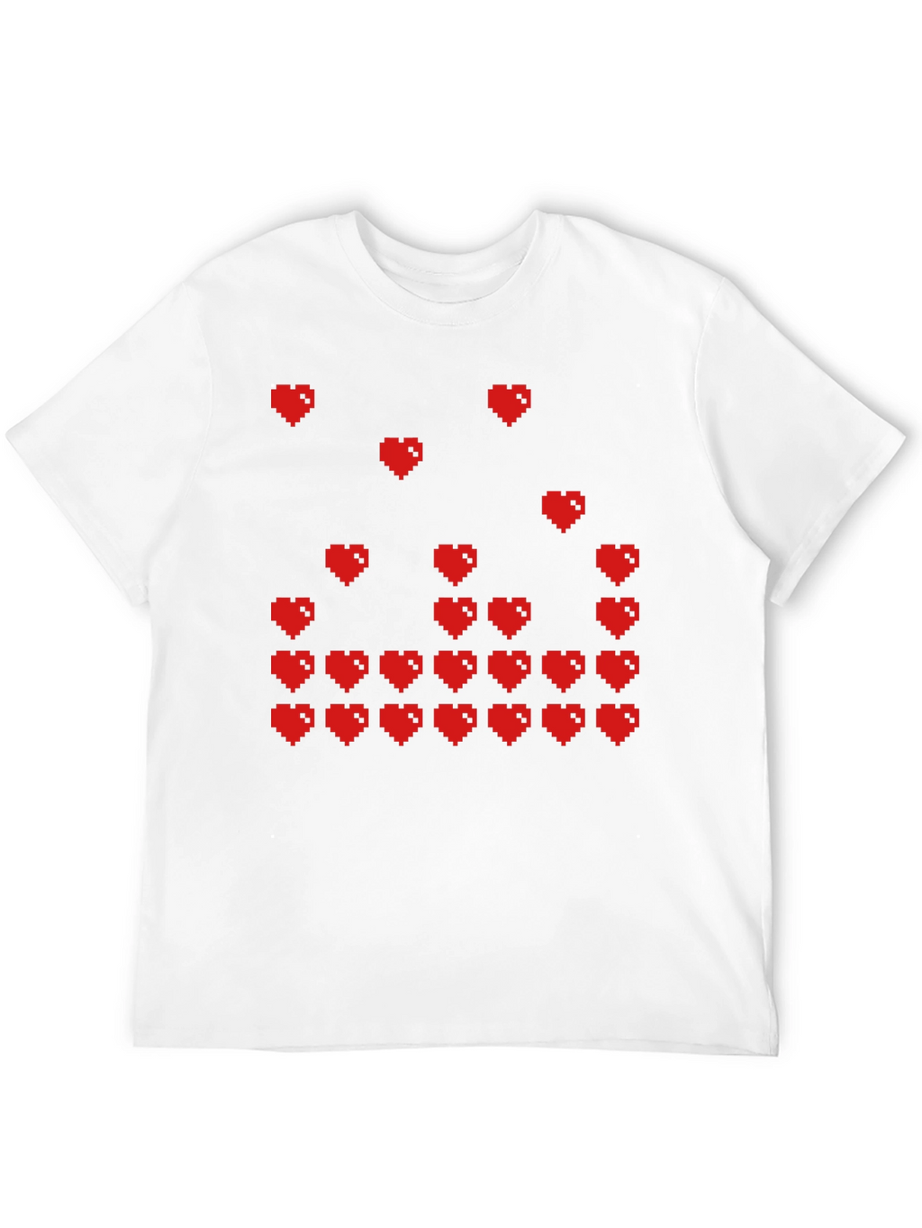 Pixel Hearts Graphic T-Shirt - Gamer Style Tee