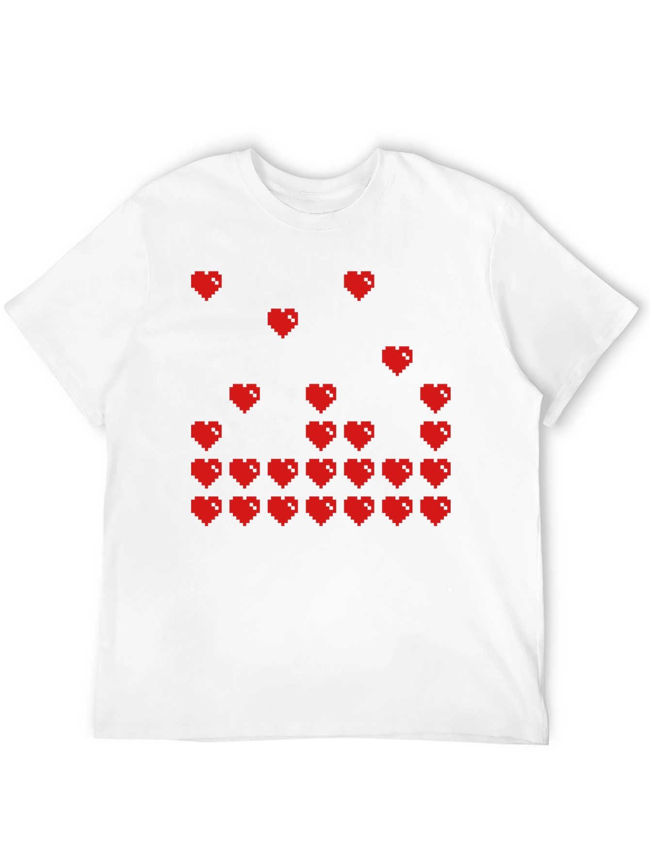 Pixel Hearts Graphic T-Shirt - Gamer Style Tee
