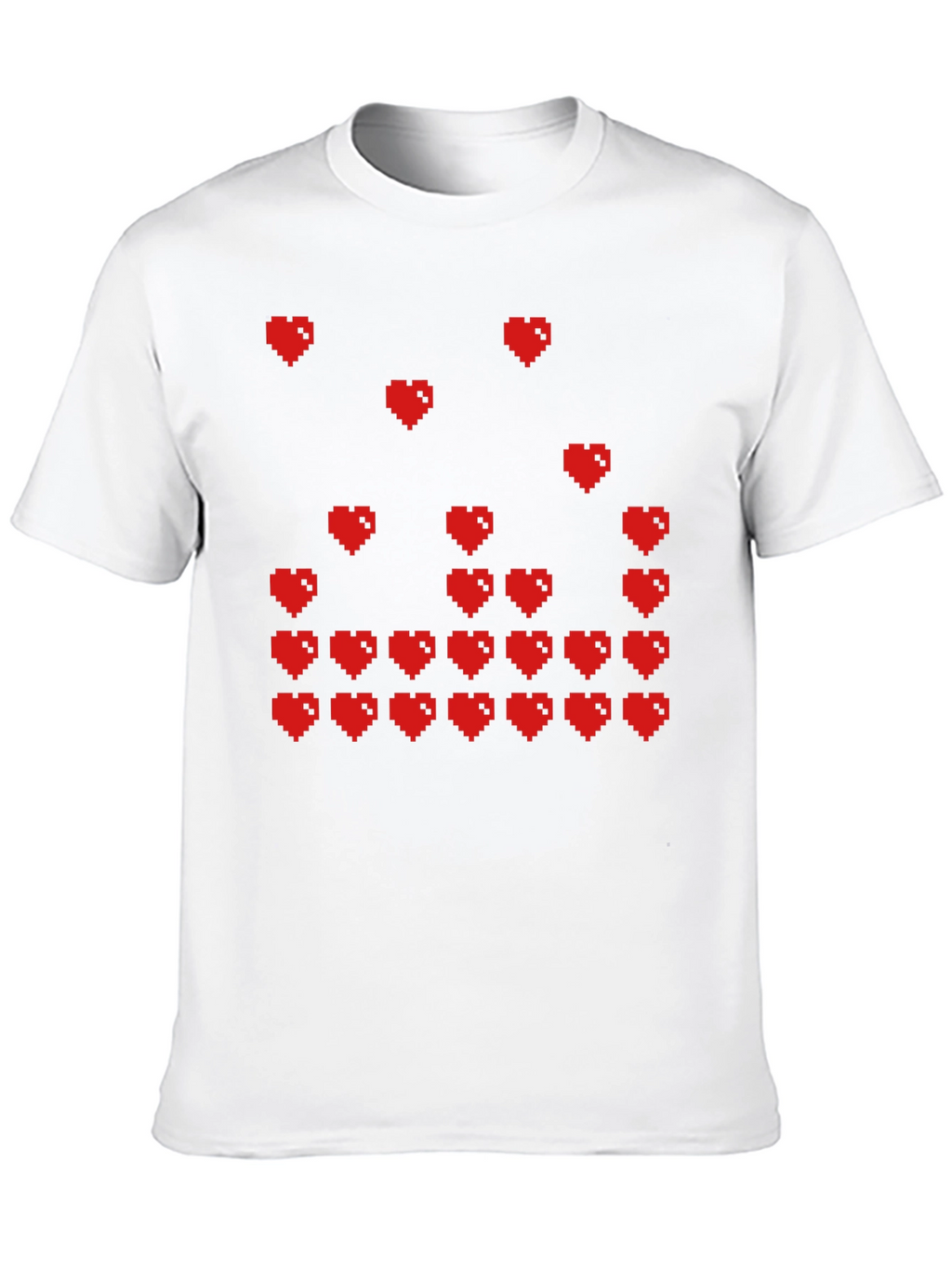 Pixel Hearts Graphic T-Shirt - Gamer Style Tee