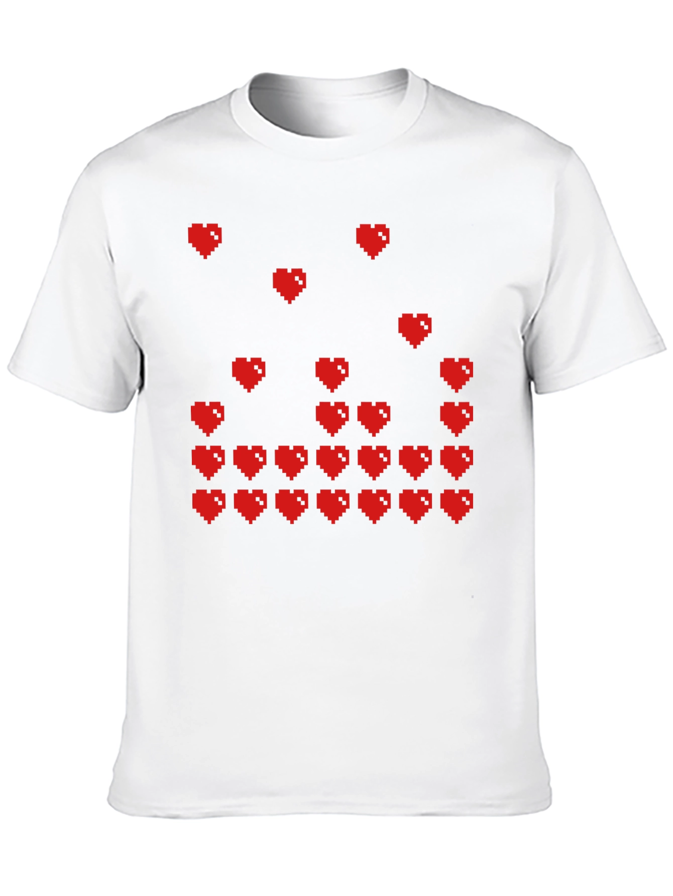 Pixel Hearts Graphic T-Shirt - Gamer Style Tee