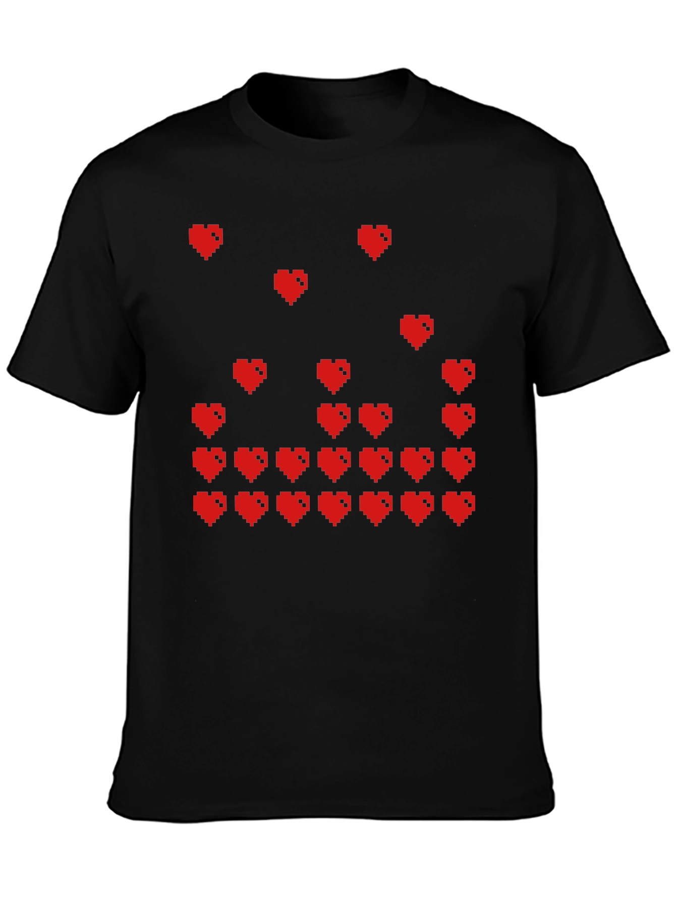 Pixel Hearts Graphic T-Shirt - Gamer Style Tee