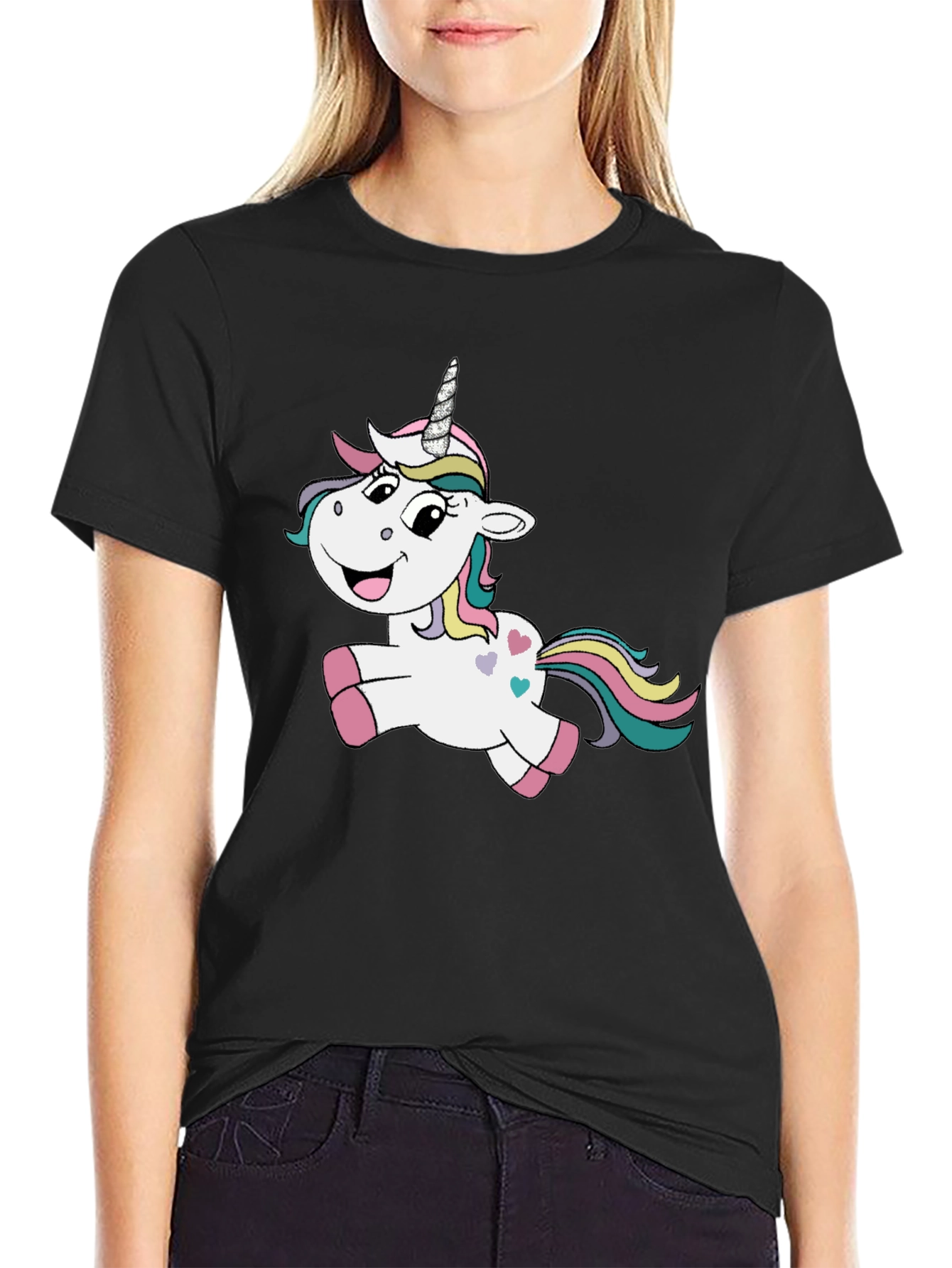 Unicorn Graphic Black T-Shirt