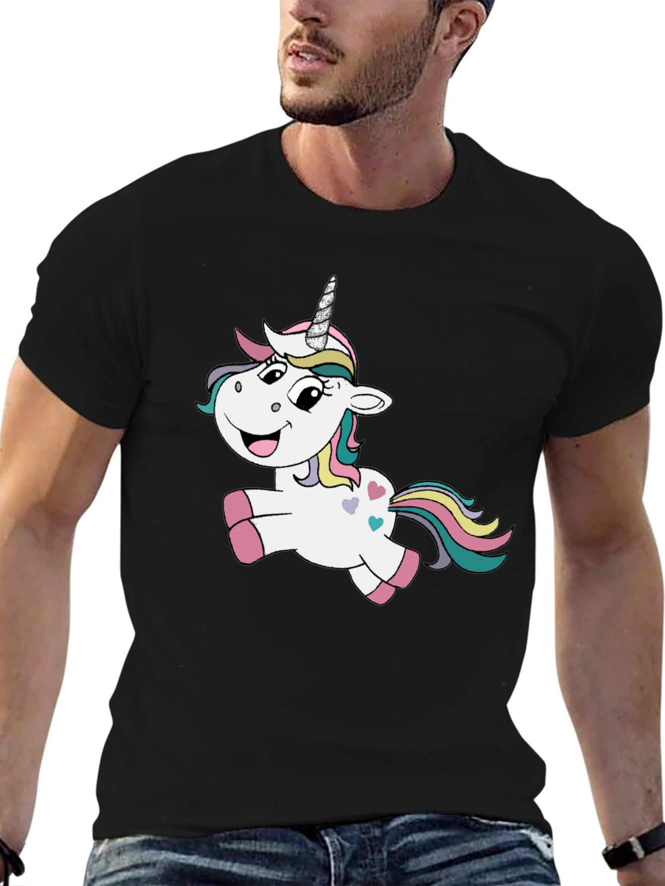 Unicorn Graphic Black T-Shirt
