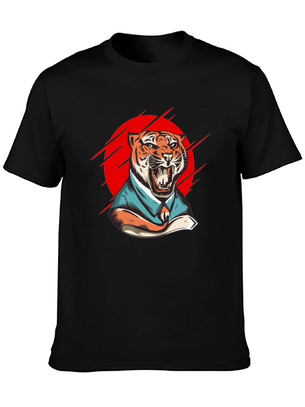 Tiger in Suit Graphic T-Shirt - Black