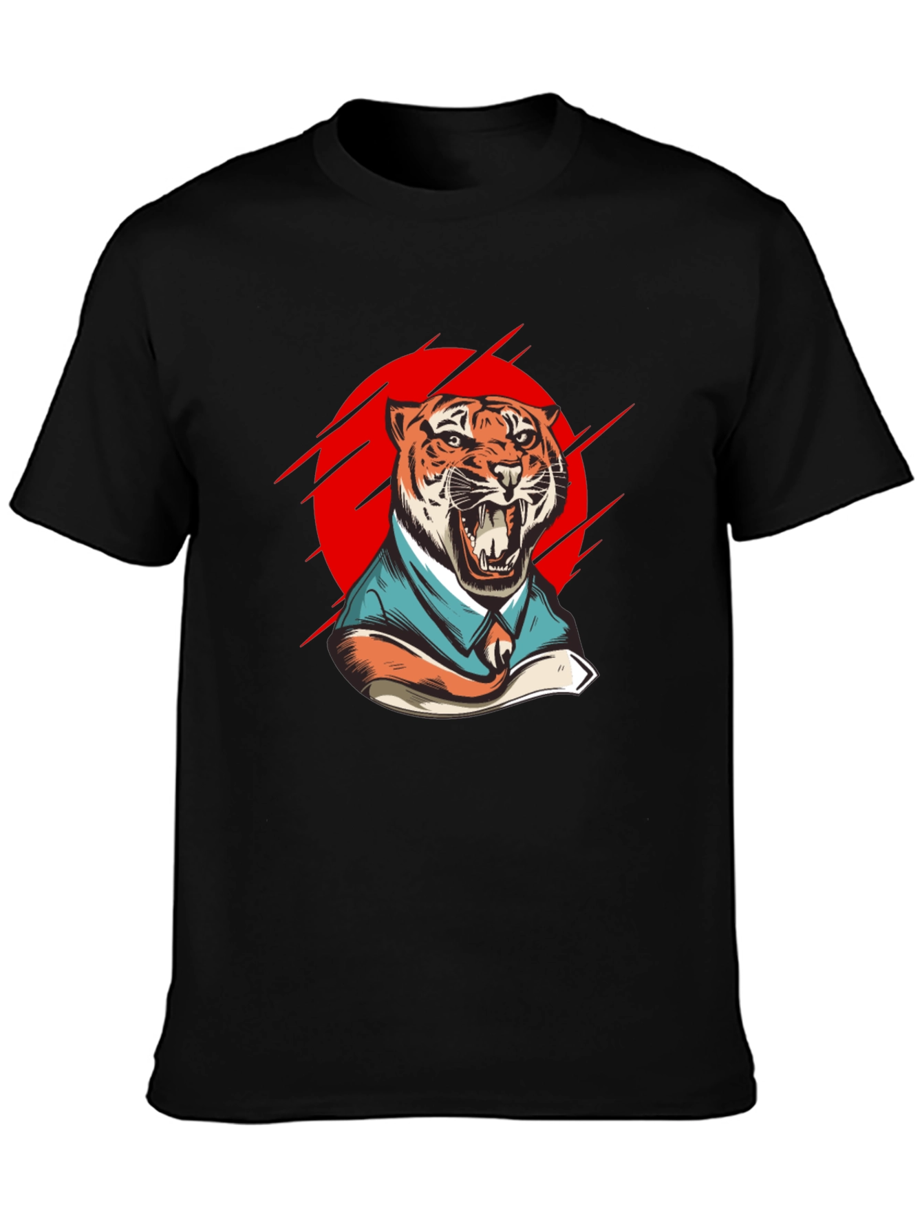 Tiger in Suit Graphic T-Shirt - Black