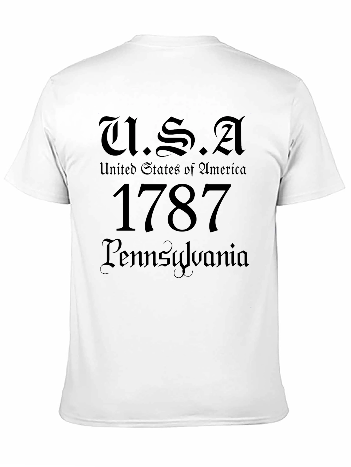 USA 1787 Pennsylvania Black T-Shirt