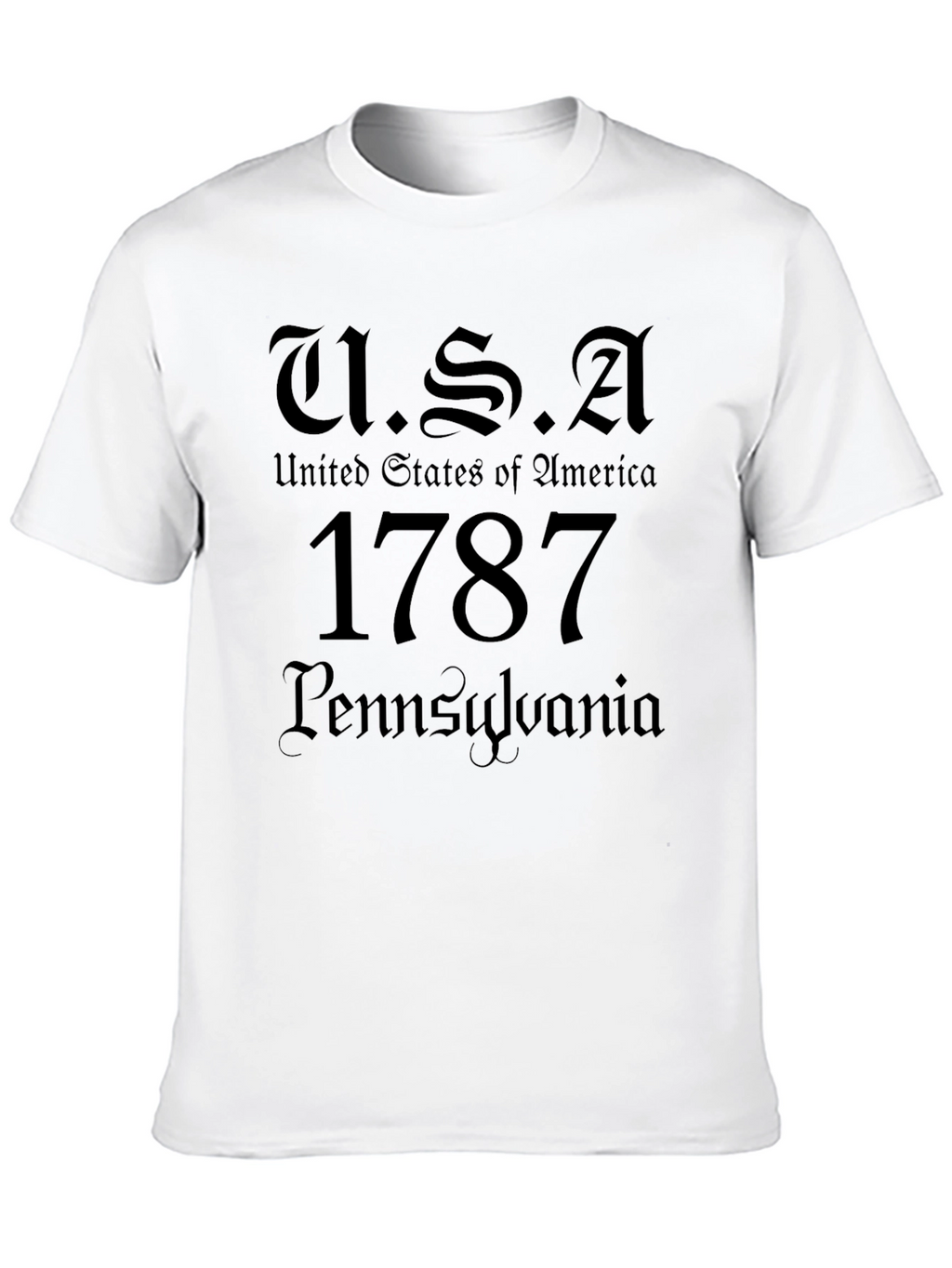 USA 1787 Pennsylvania Black T-Shirt