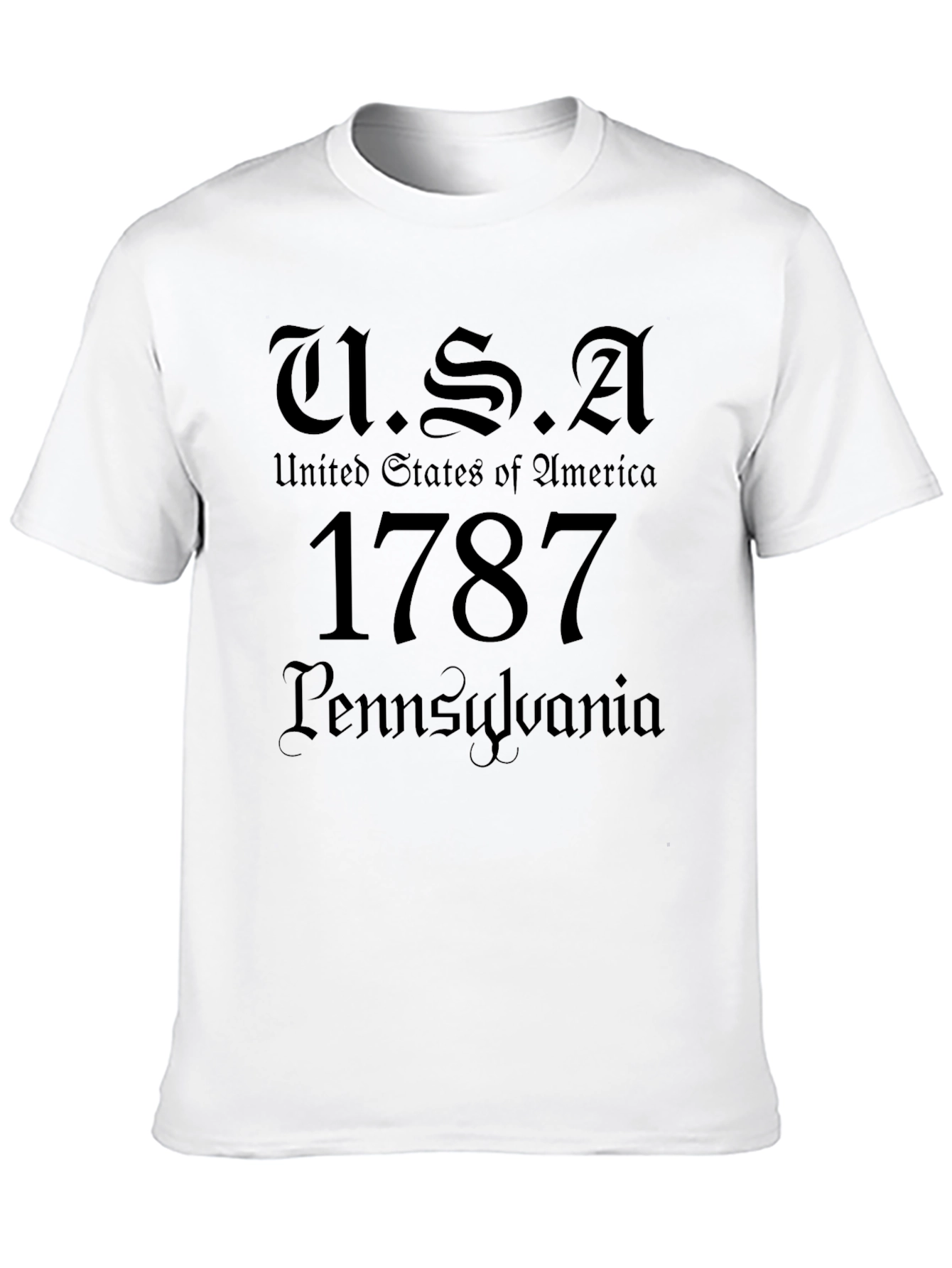 USA 1787 Pennsylvania Black T-Shirt