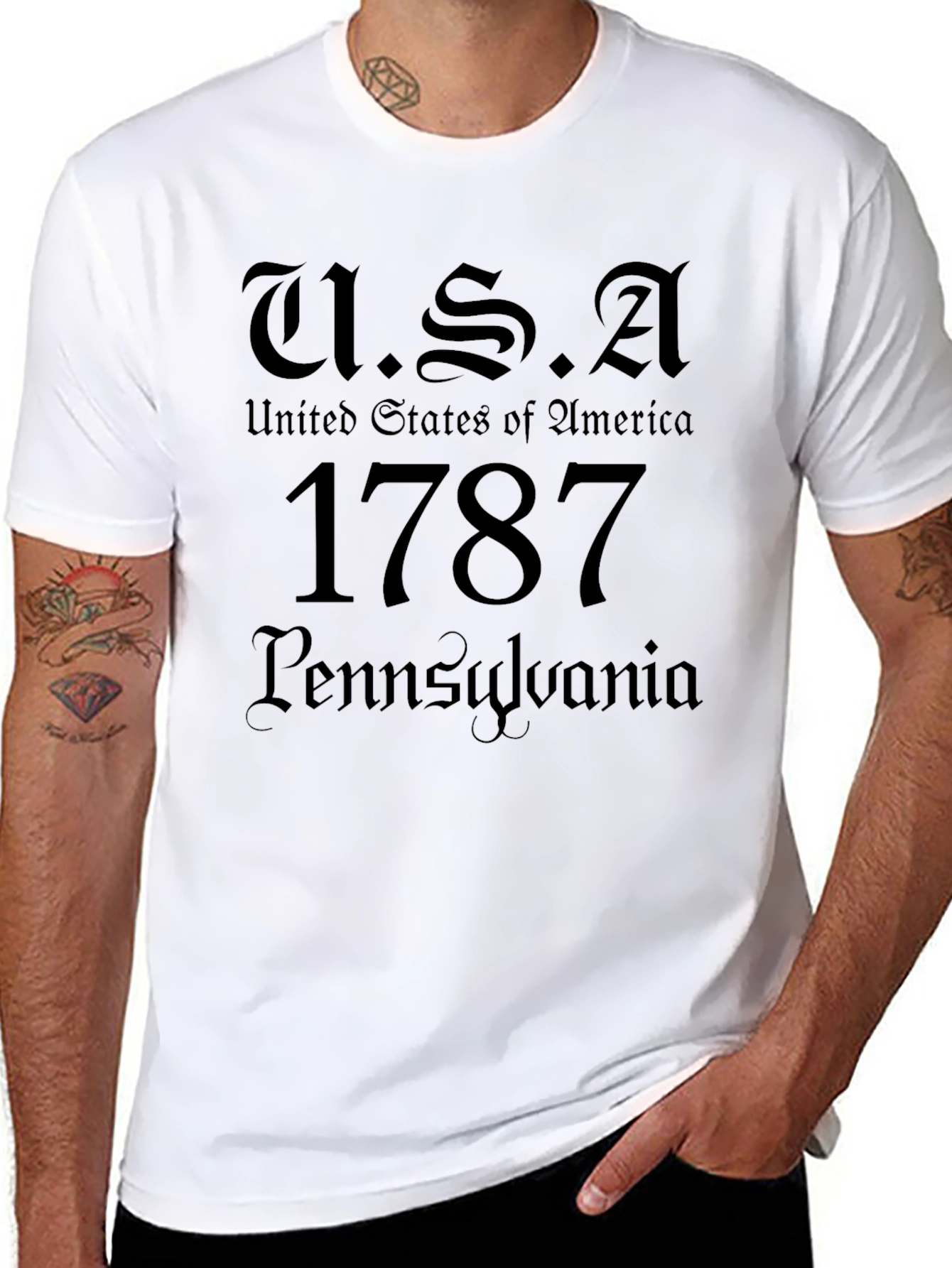 USA 1787 Pennsylvania Black T-Shirt
