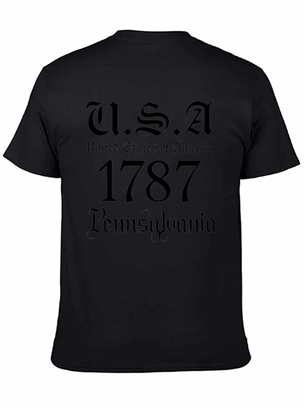 USA 1787 Pennsylvania Black T-Shirt