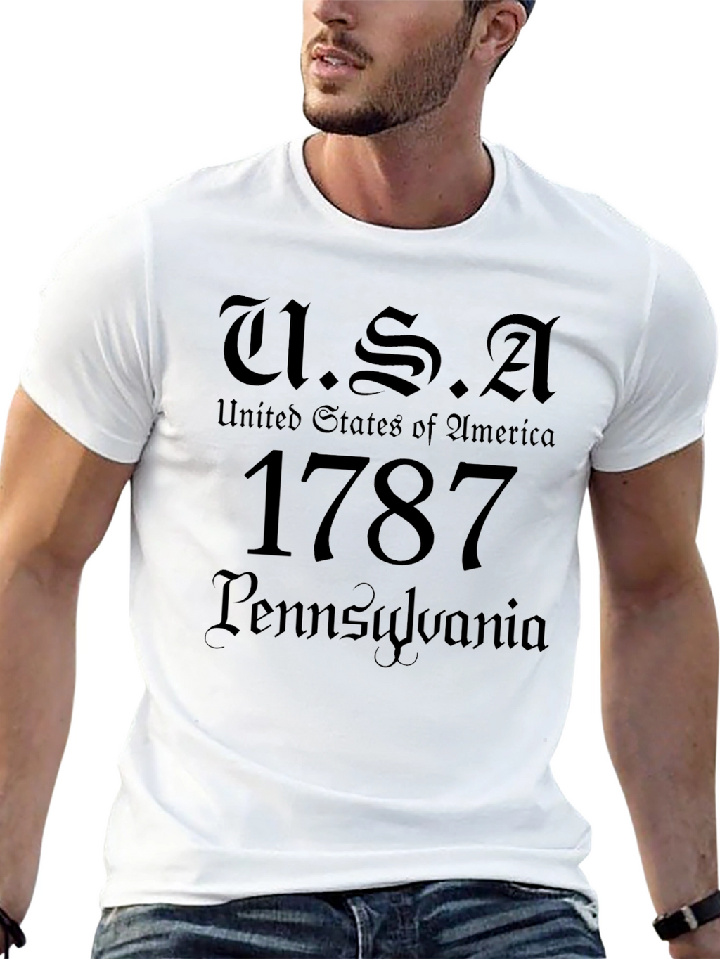 USA 1787 Pennsylvania Black T-Shirt