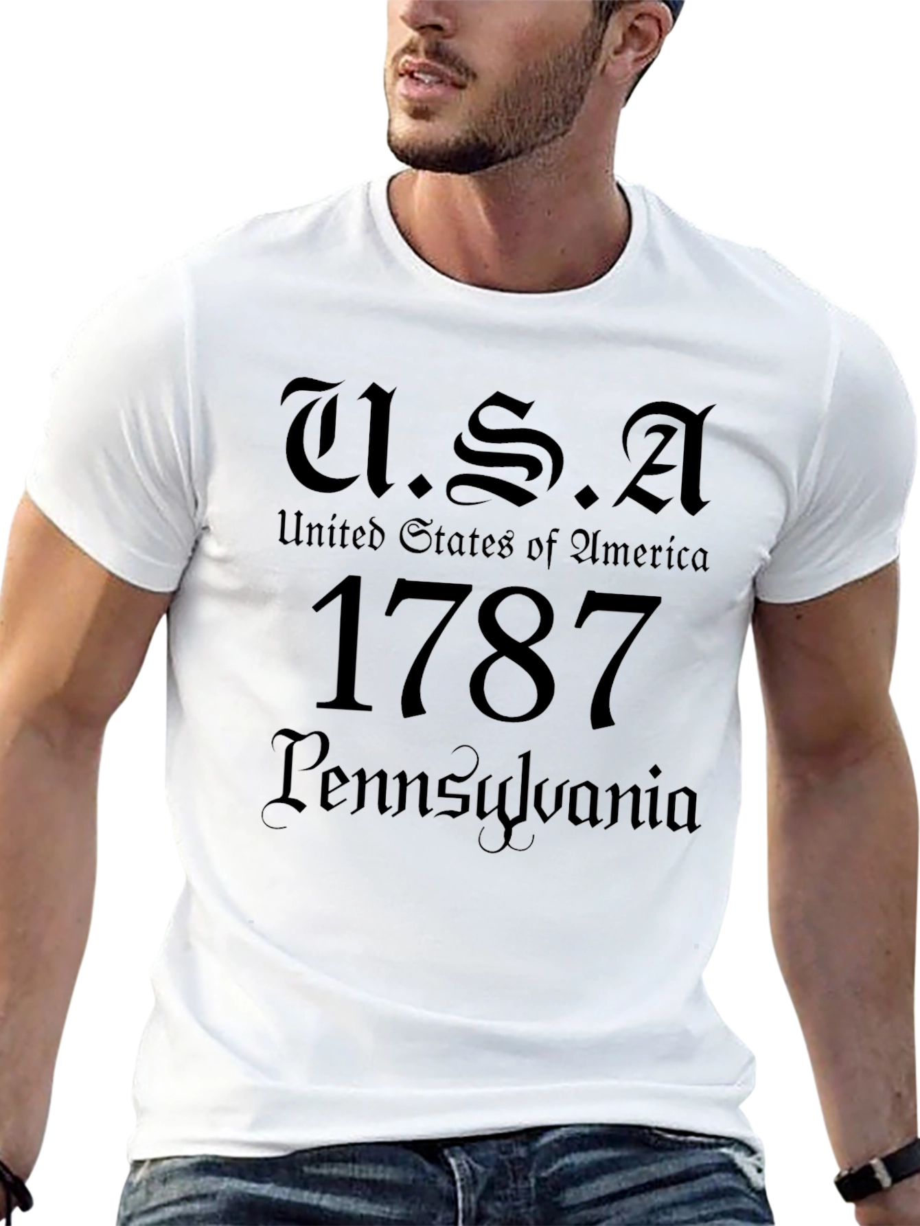 USA 1787 Pennsylvania Black T-Shirt