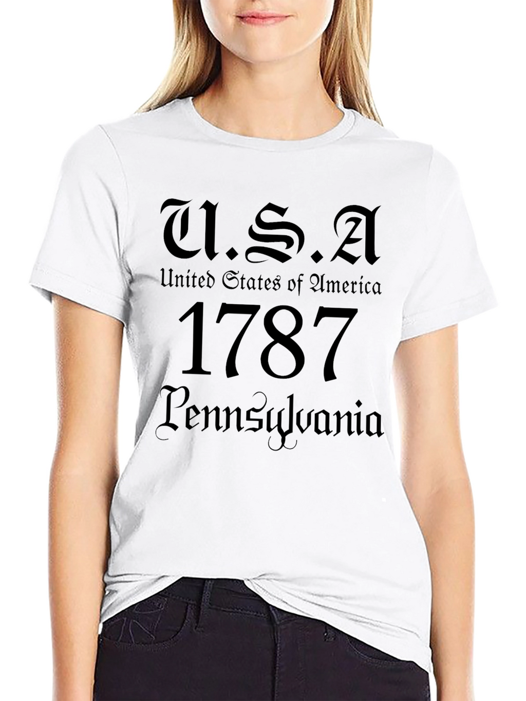 USA 1787 Pennsylvania Black T-Shirt
