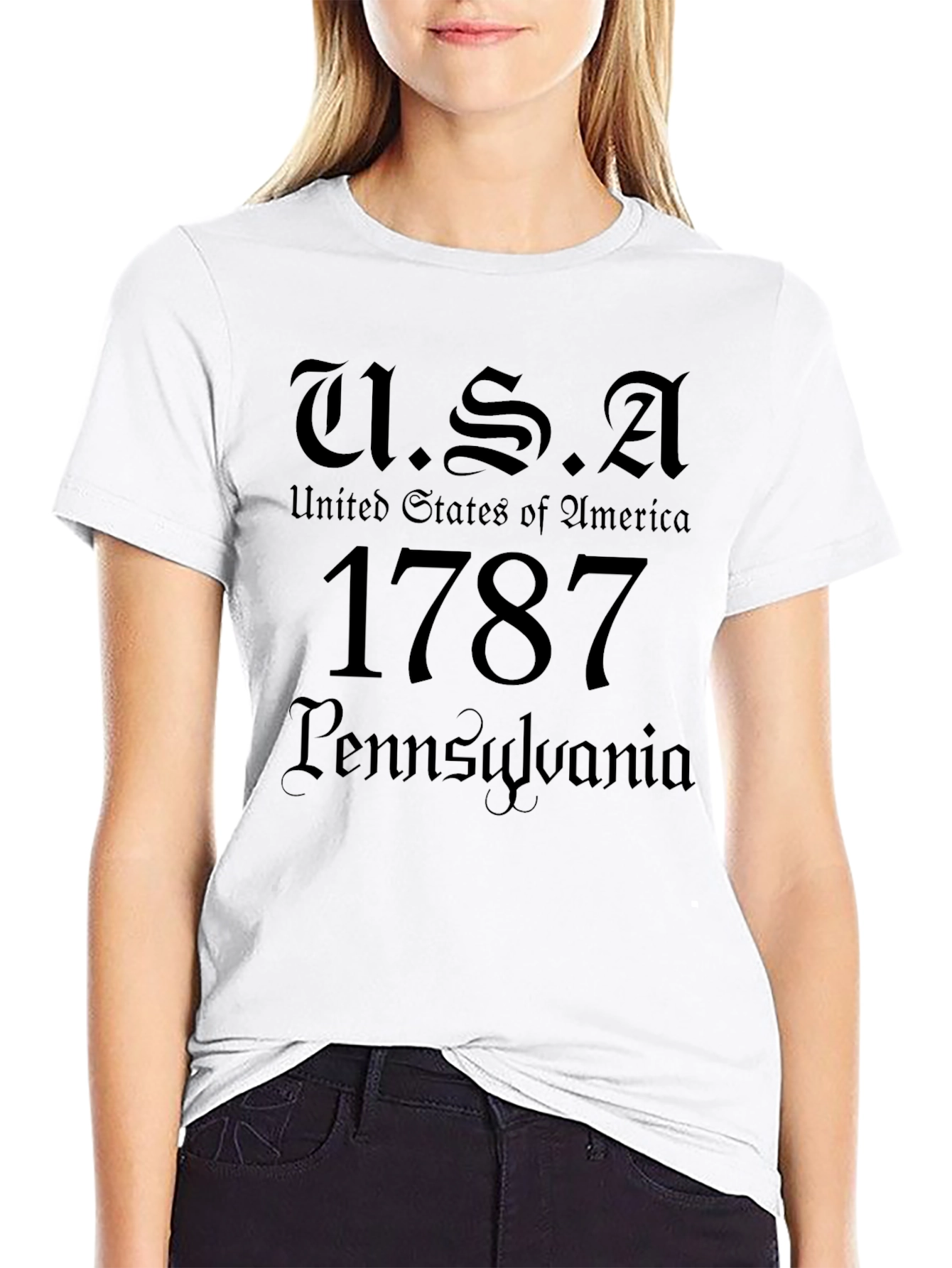 USA 1787 Pennsylvania Black T-Shirt