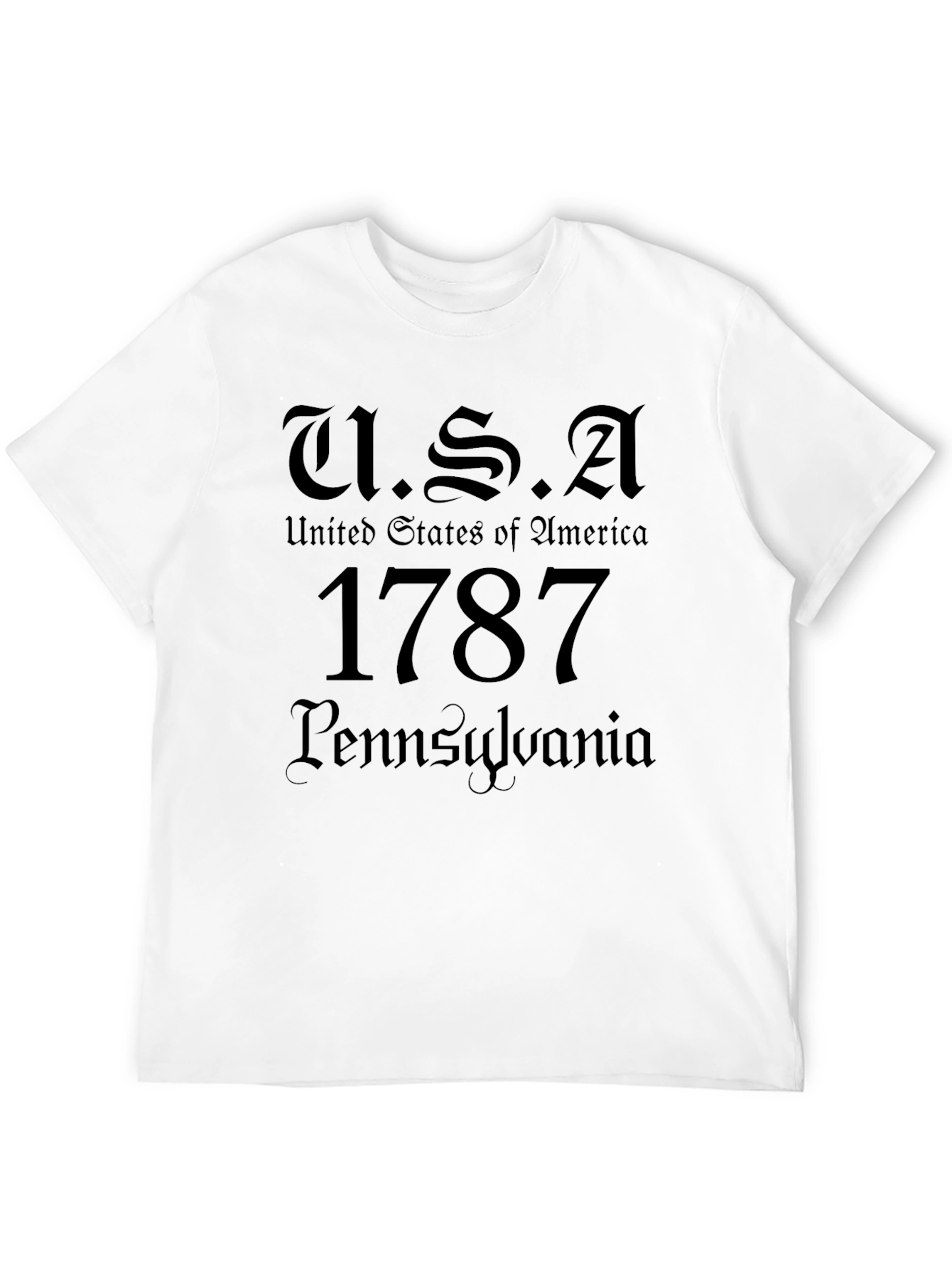 USA 1787 Pennsylvania Black T-Shirt