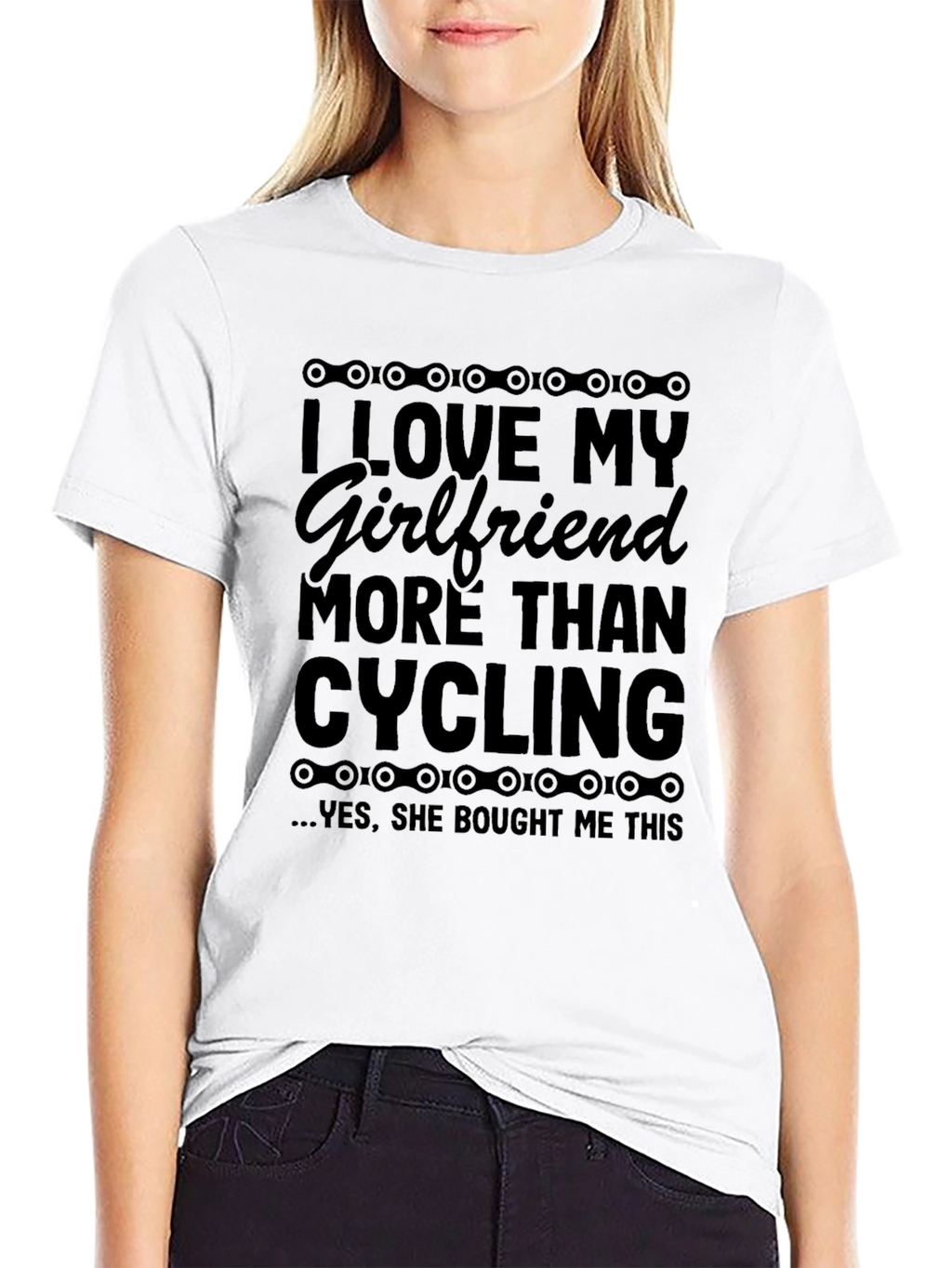 I Love My Girlfriend Cycling Graphic T-Shirt