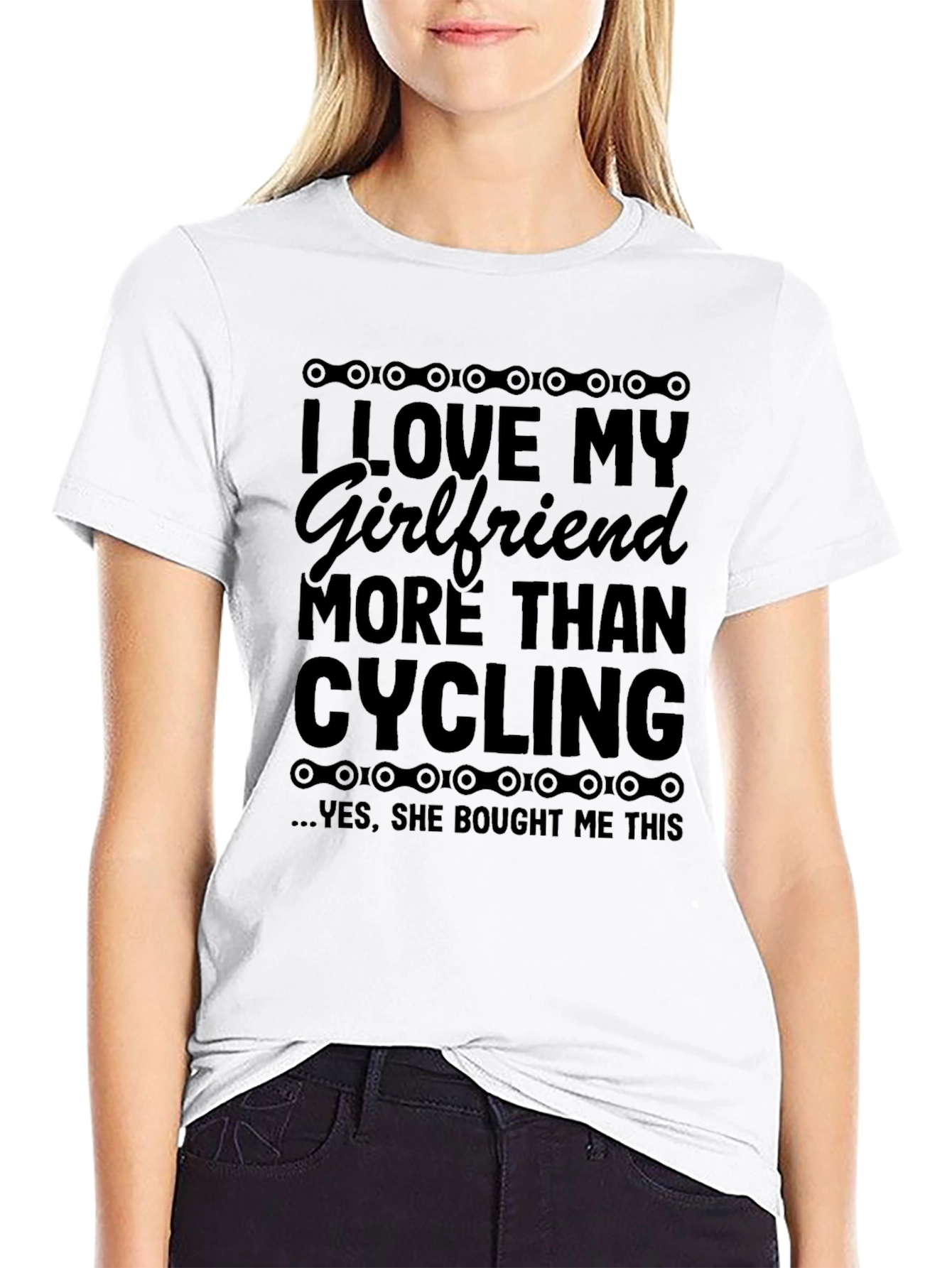 I Love My Girlfriend Cycling Graphic T-Shirt