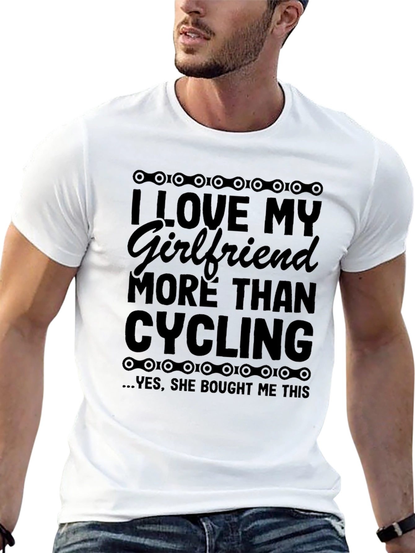 I Love My Girlfriend Cycling Graphic T-Shirt