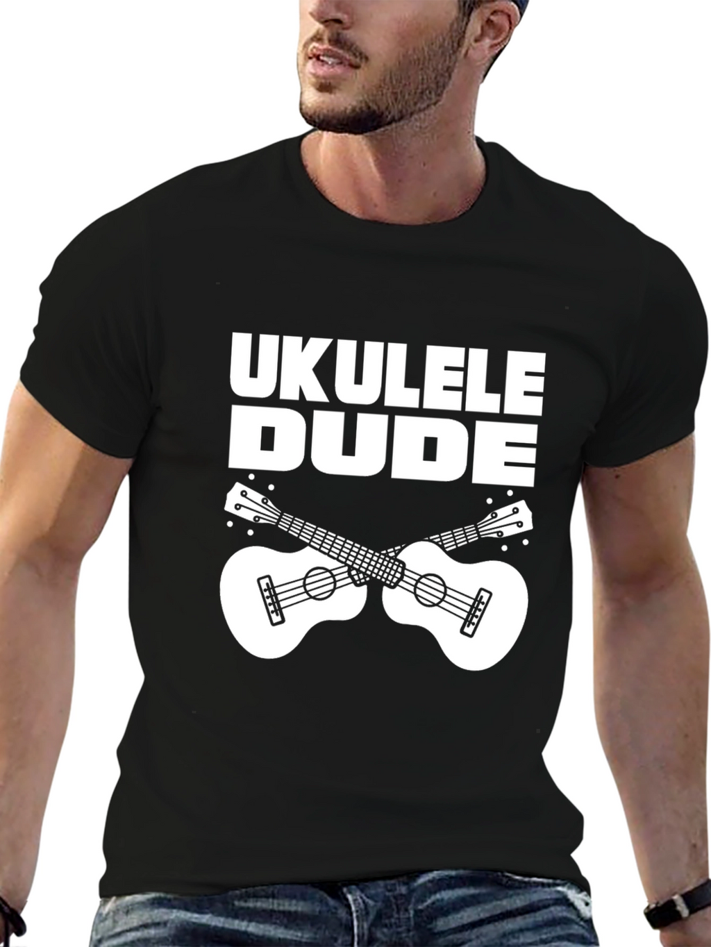 Ukulele Dude Black Graphic Tee Shirt