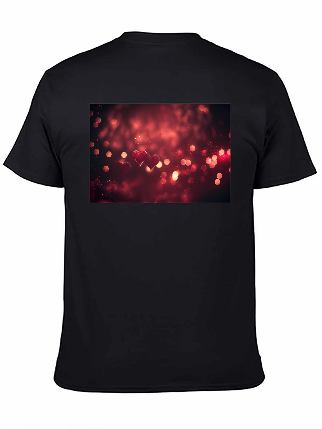 Heart Bokeh Graphic Tee - Black