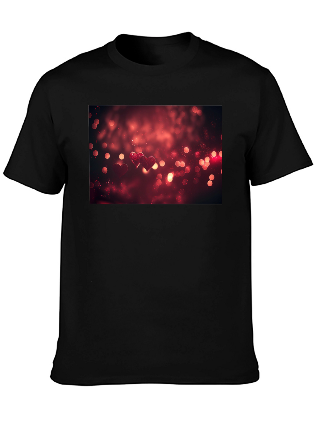 Heart Bokeh Graphic Tee - Black
