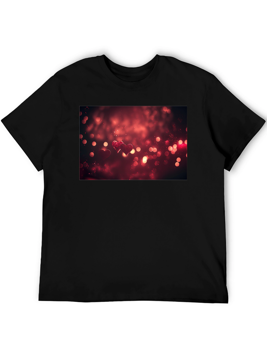 Heart Bokeh Graphic Tee - Black
