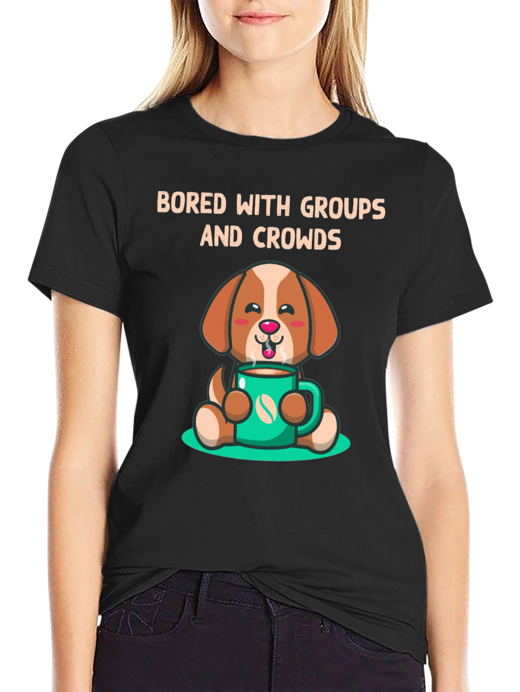 Bored with Groups Dog & Coffee T-Shirt