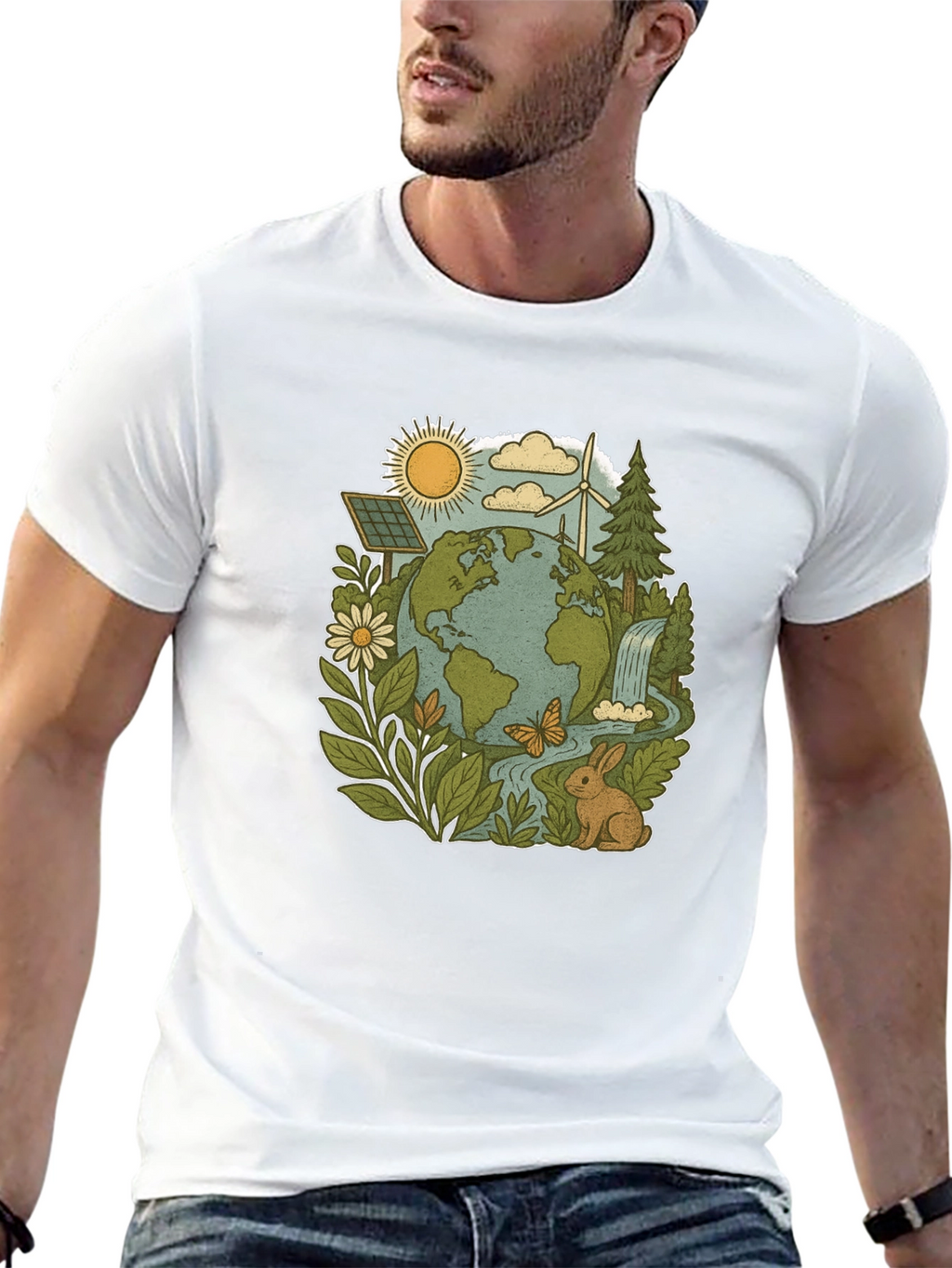 Eco-Friendly Planet Graphic Tee