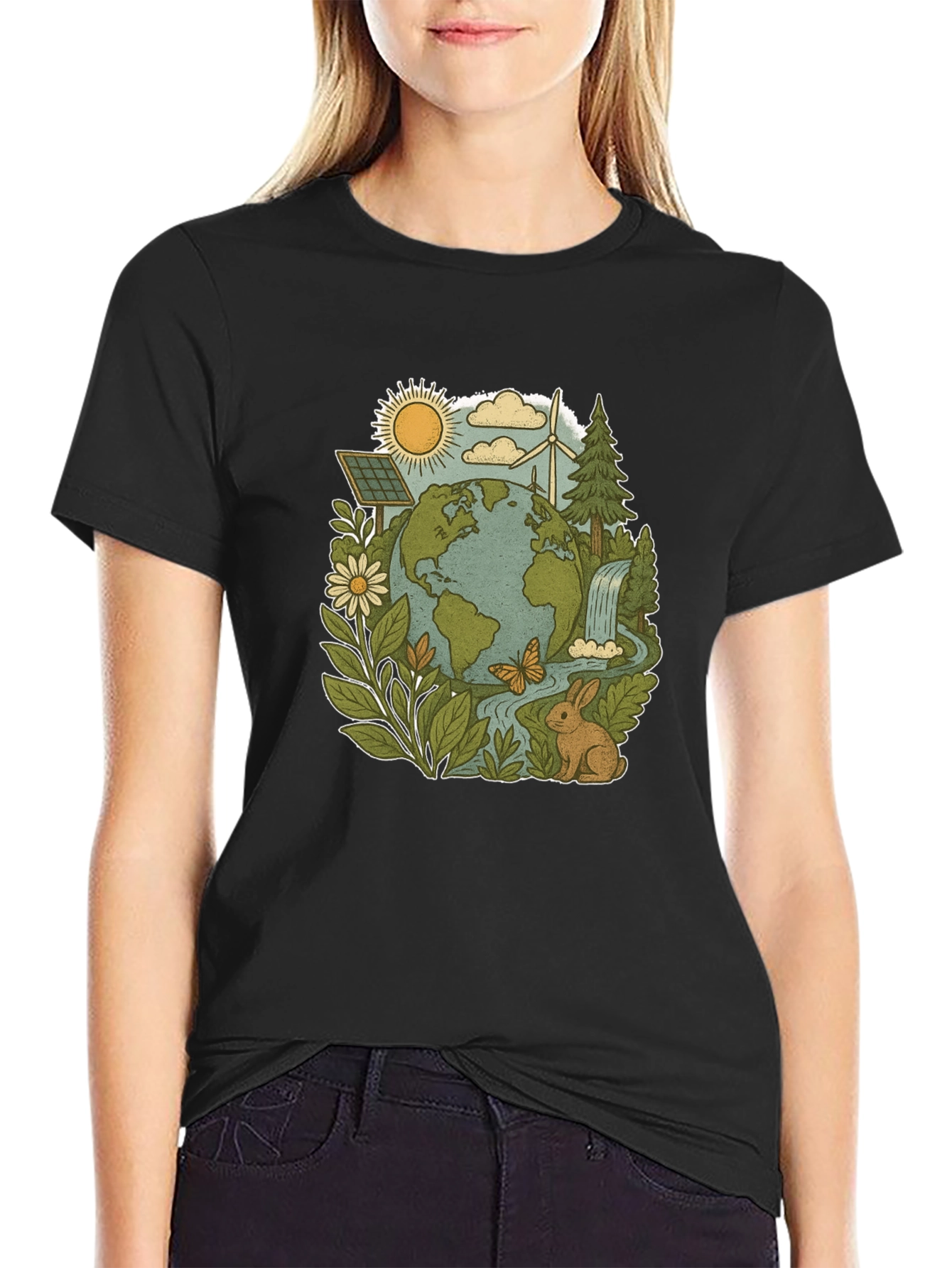 Eco-Friendly Planet Graphic Tee