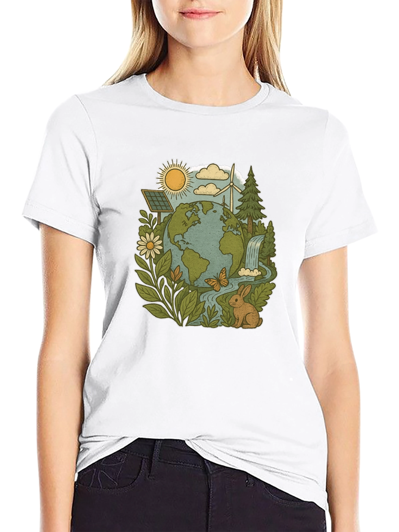 Eco-Friendly Planet Graphic Tee