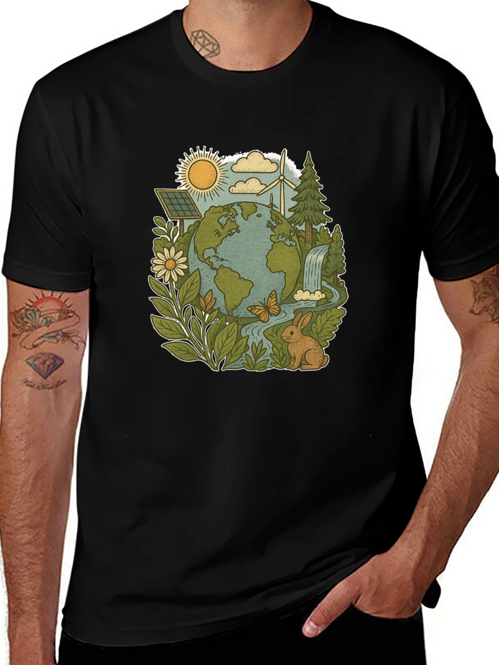 Eco-Friendly Planet Graphic Tee