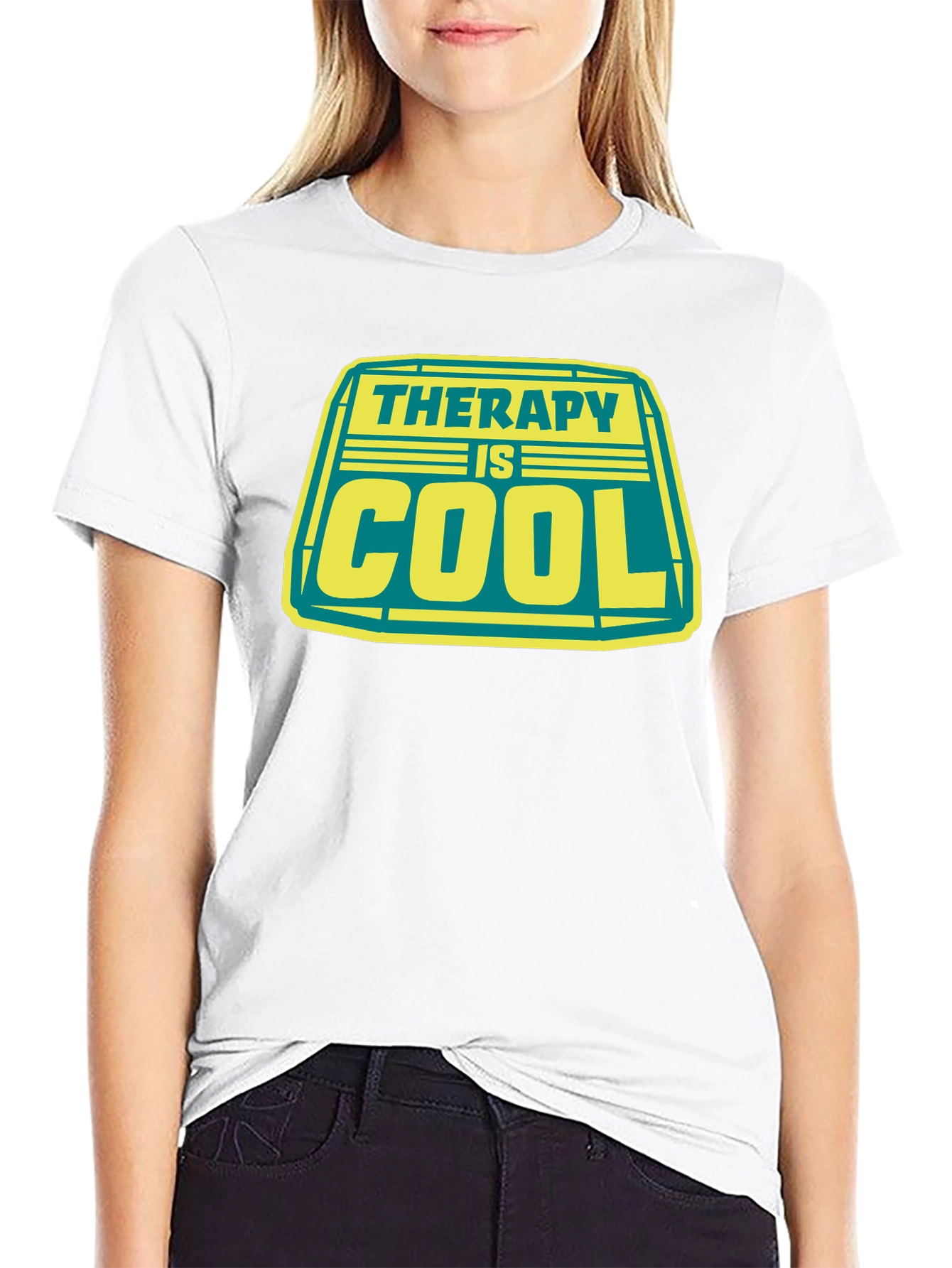 Therapy is Cool Graphic Tee - Black