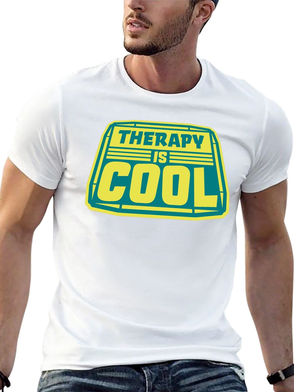 Therapy is Cool Graphic Tee - Black