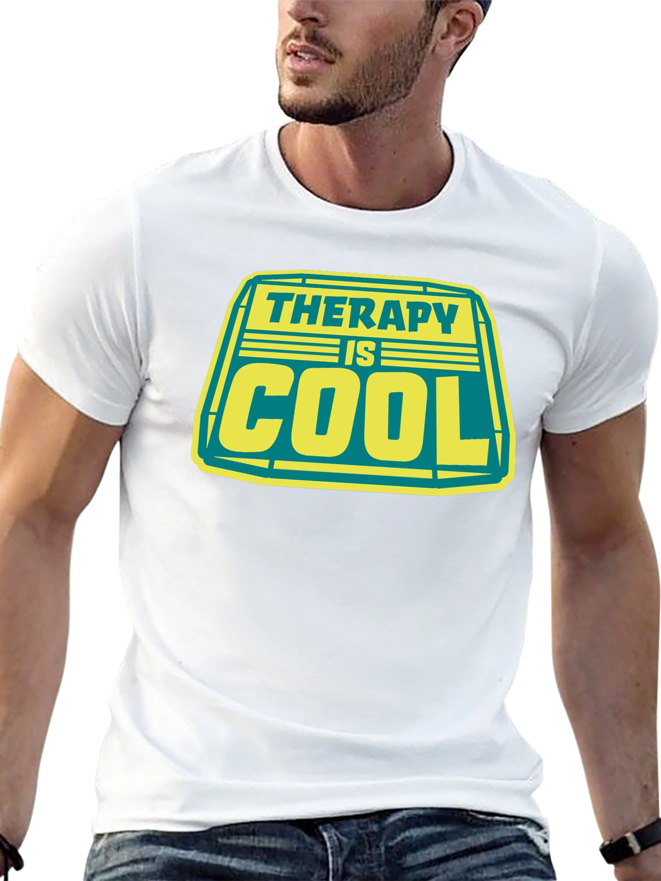 Therapy is Cool Graphic Tee - Black